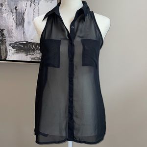 Decree Black Button Blouse XS